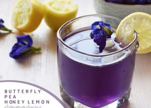 น้ำอัญชันมะนาว-butterfly pea honey lemon